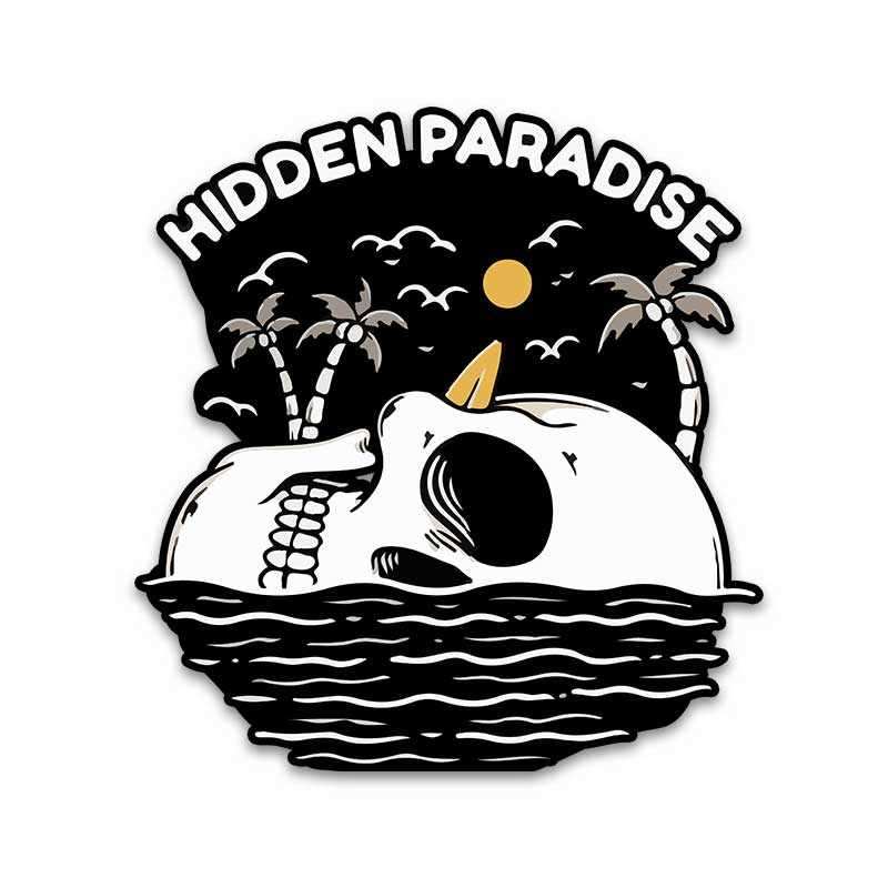Hidden Paradise Bumper Sticker waterproof vinyl decal for laptop, bike, car & bottle