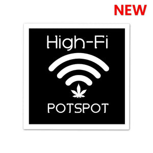 High - Fi Sticker waterproof vinyl decal for laptop, bike, car & bottle