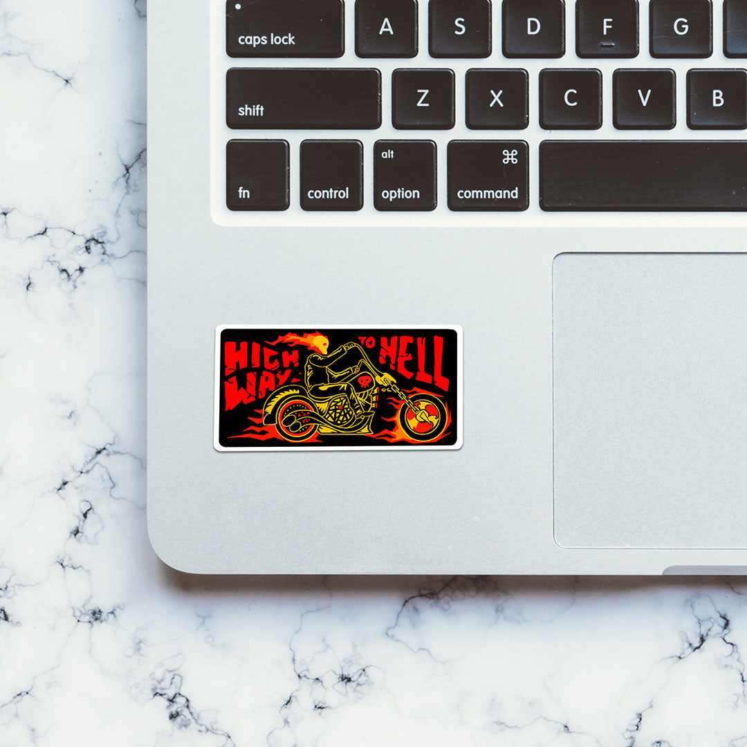 Highway to Hell Sticker waterproof vinyl decal for laptop, bike, car & bottle