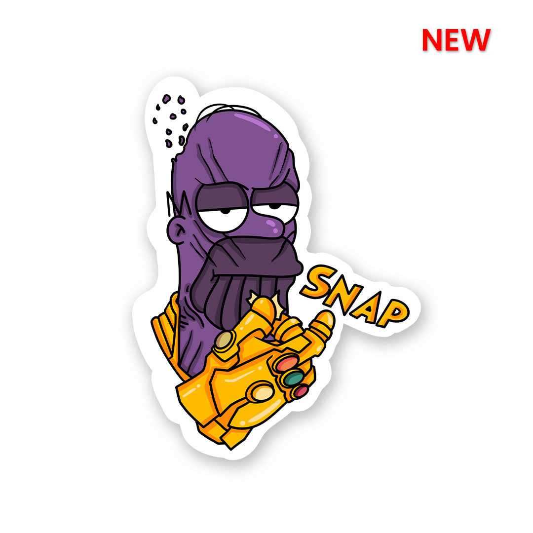 Homer Snap Sticker waterproof vinyl decal for laptop, bike, car & bottle