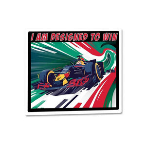 I Am Designed To Win Sticker waterproof vinyl decal for laptop, bike, car & bottle