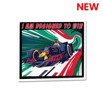 I Am Designed To Win Sticker waterproof vinyl decal for laptop, bike, car & bottle