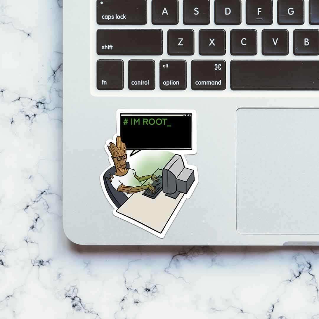 I AM gROOT Sticker waterproof vinyl decal for laptop, bike, car & bottle