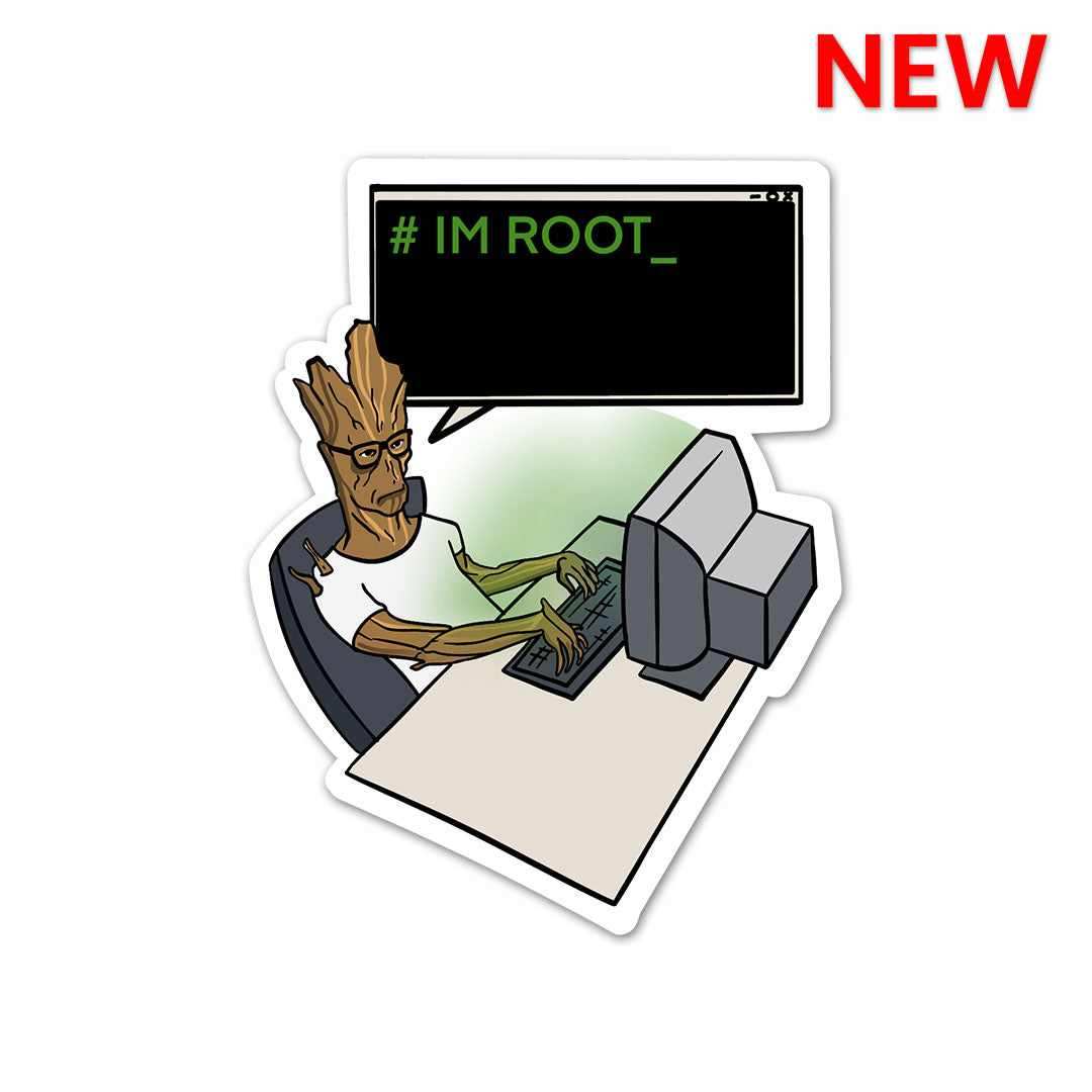 I AM gROOT Sticker waterproof vinyl decal for laptop, bike, car & bottle