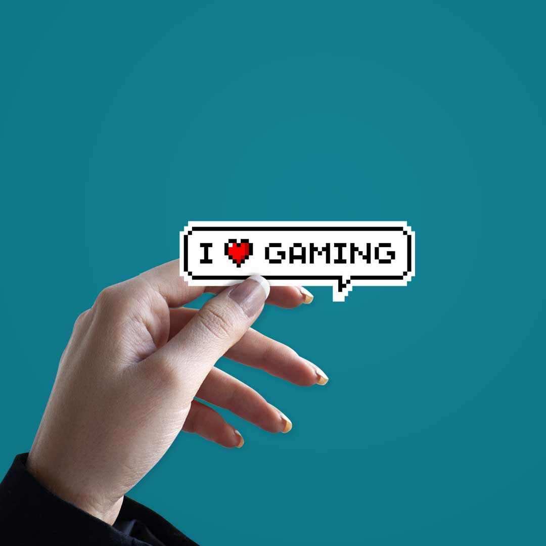 I Love Gaming Sticker waterproof vinyl decal for laptop, bike, car & bottle