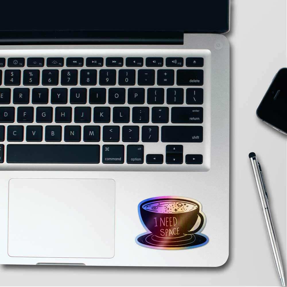 I need space Holographic Stickers waterproof vinyl decal for laptop, bike, car & bottle