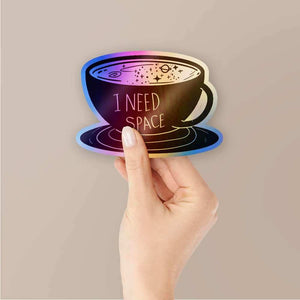 I need space Holographic Stickers waterproof vinyl decal for laptop, bike, car & bottle
