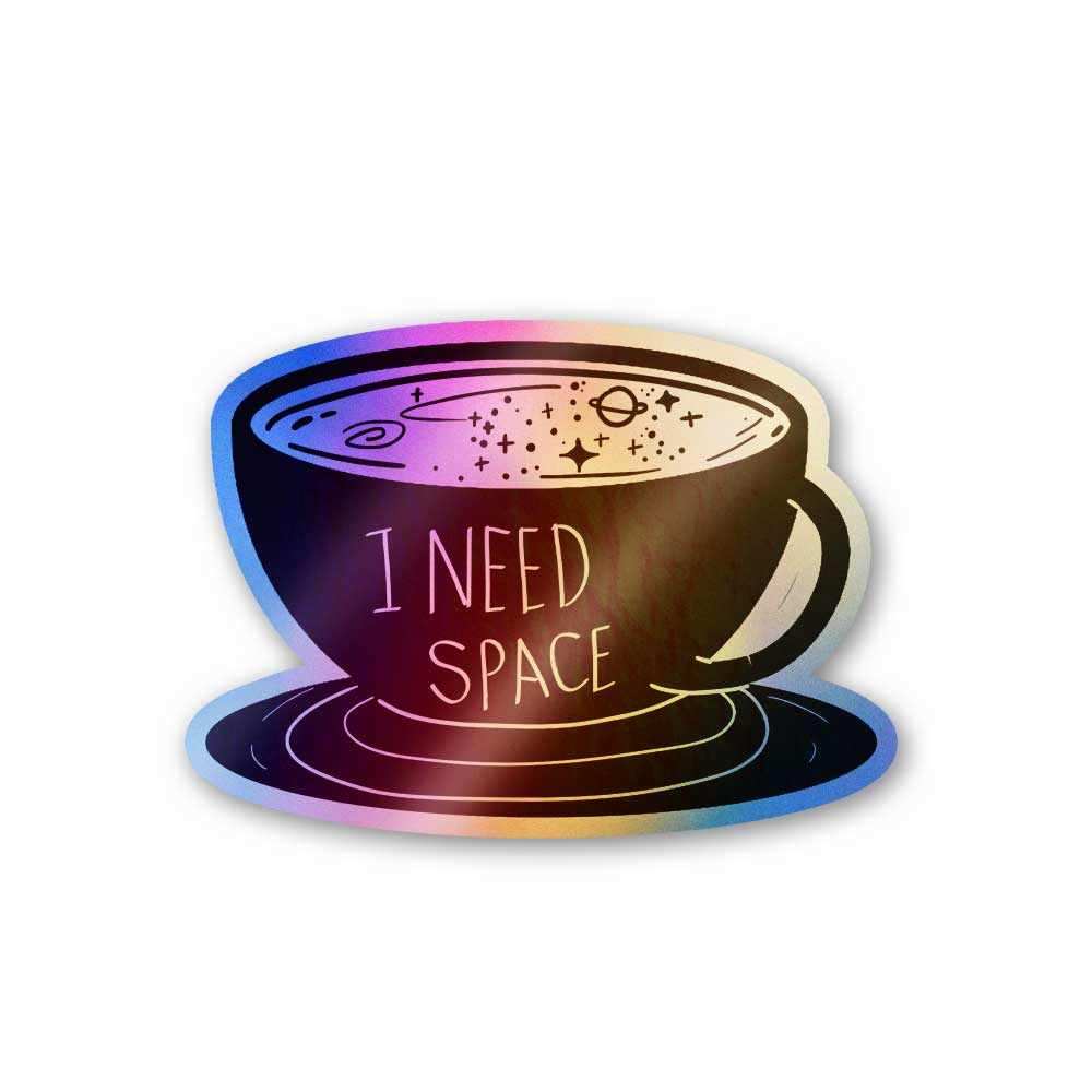 I need space Holographic Stickers waterproof vinyl decal for laptop, bike, car & bottle