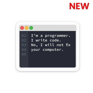 I'm a programmer Sticker waterproof vinyl decal for laptop, bike, car & bottle
