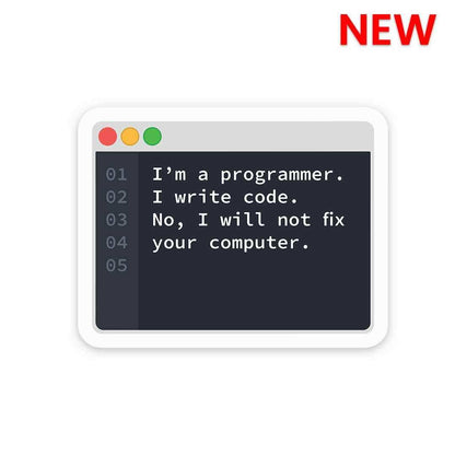 I'm a programmer Sticker waterproof vinyl decal for laptop, bike, car & bottle