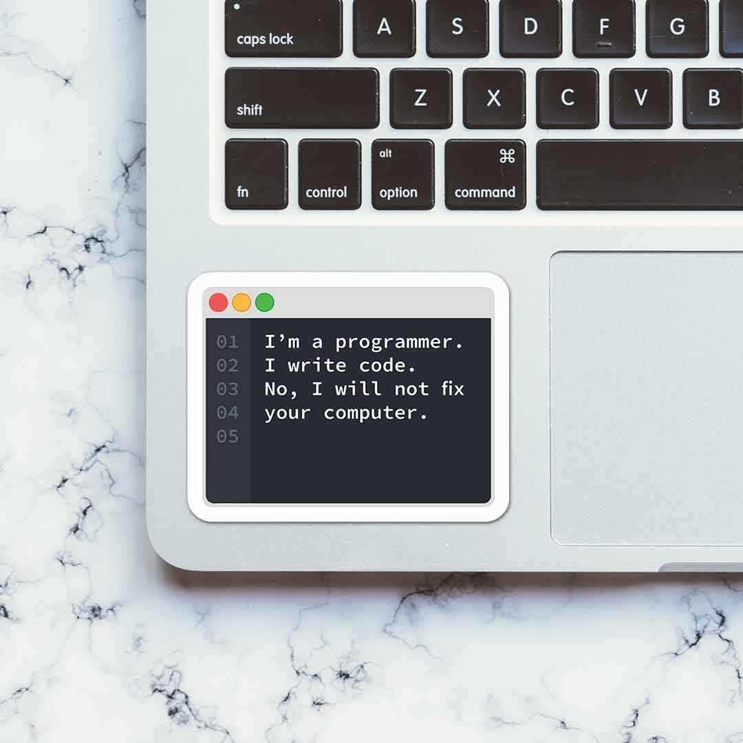I'm a programmer Sticker waterproof vinyl decal for laptop, bike, car & bottle