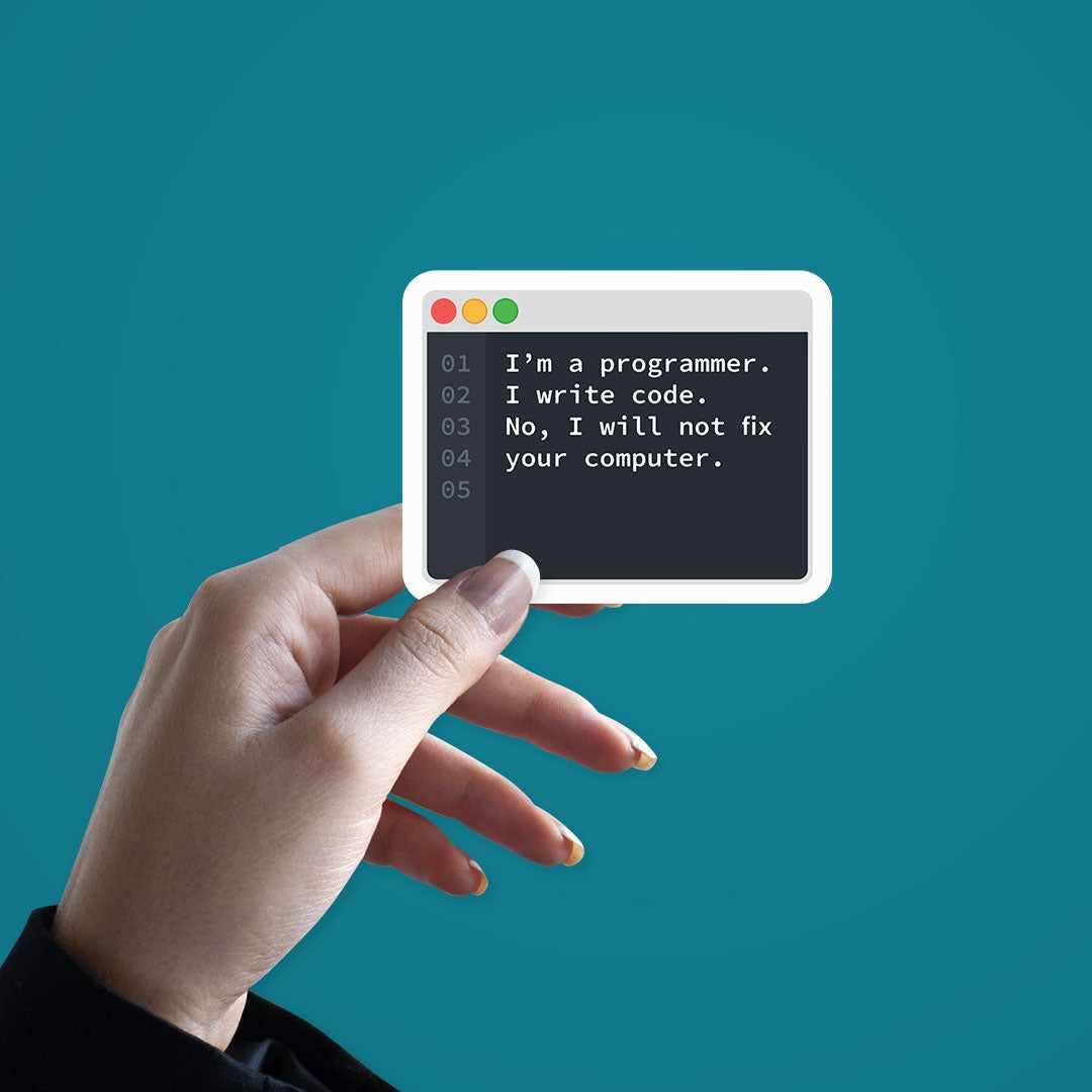 I'm a programmer Sticker waterproof vinyl decal for laptop, bike, car & bottle