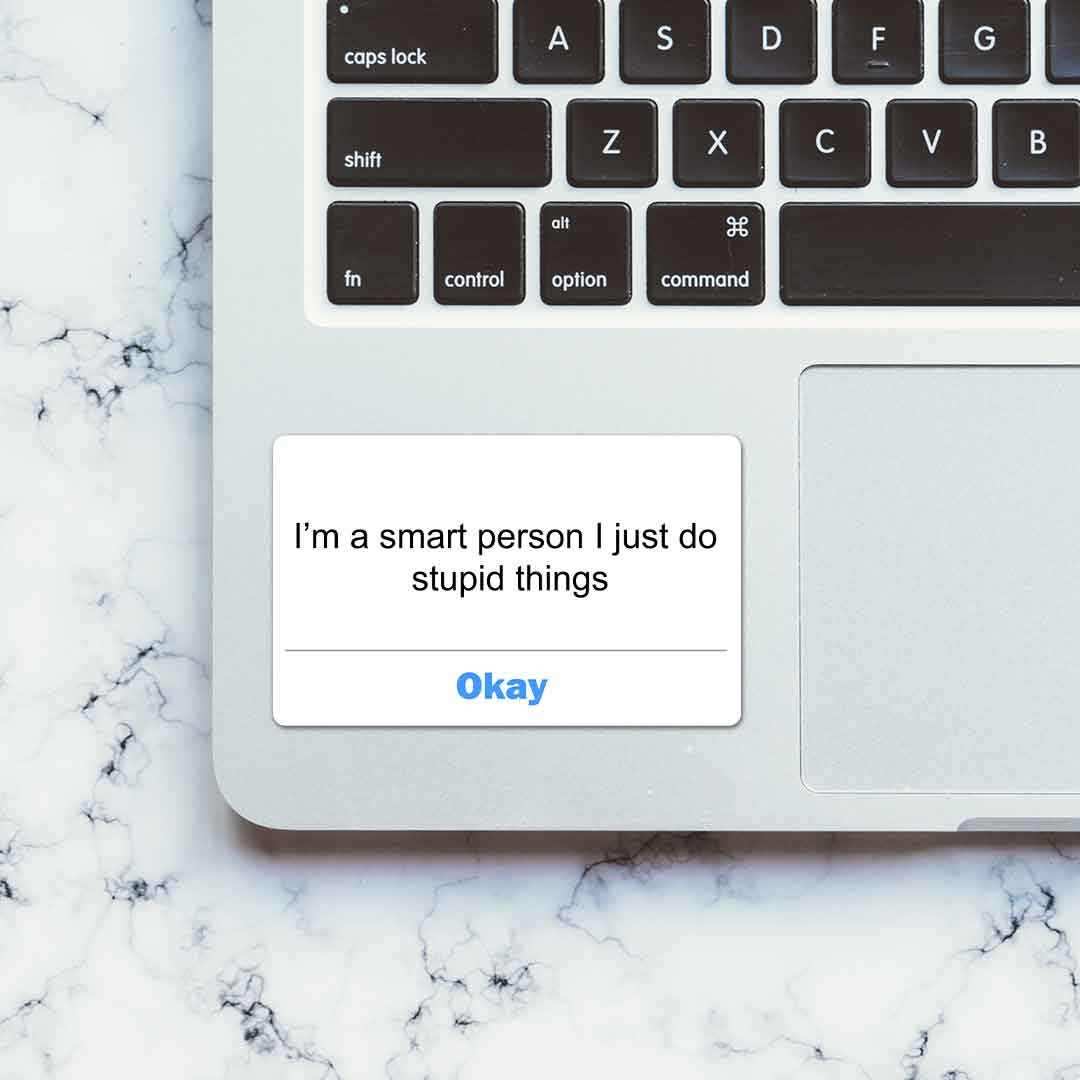 I'm a smart person Sticker waterproof vinyl decal for laptop, bike, car & bottle