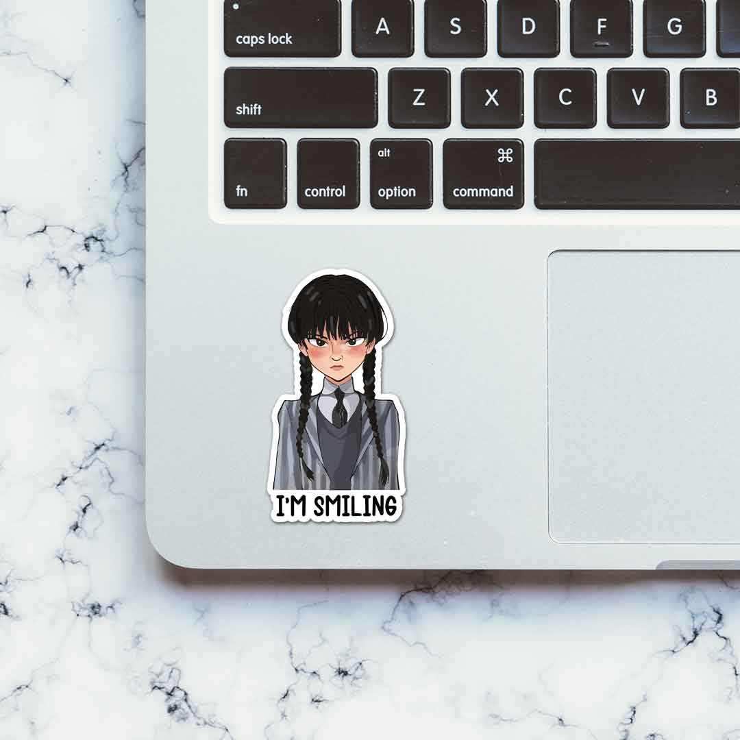 I'm smiling Sticker waterproof vinyl decal for laptop, bike, car & bottle