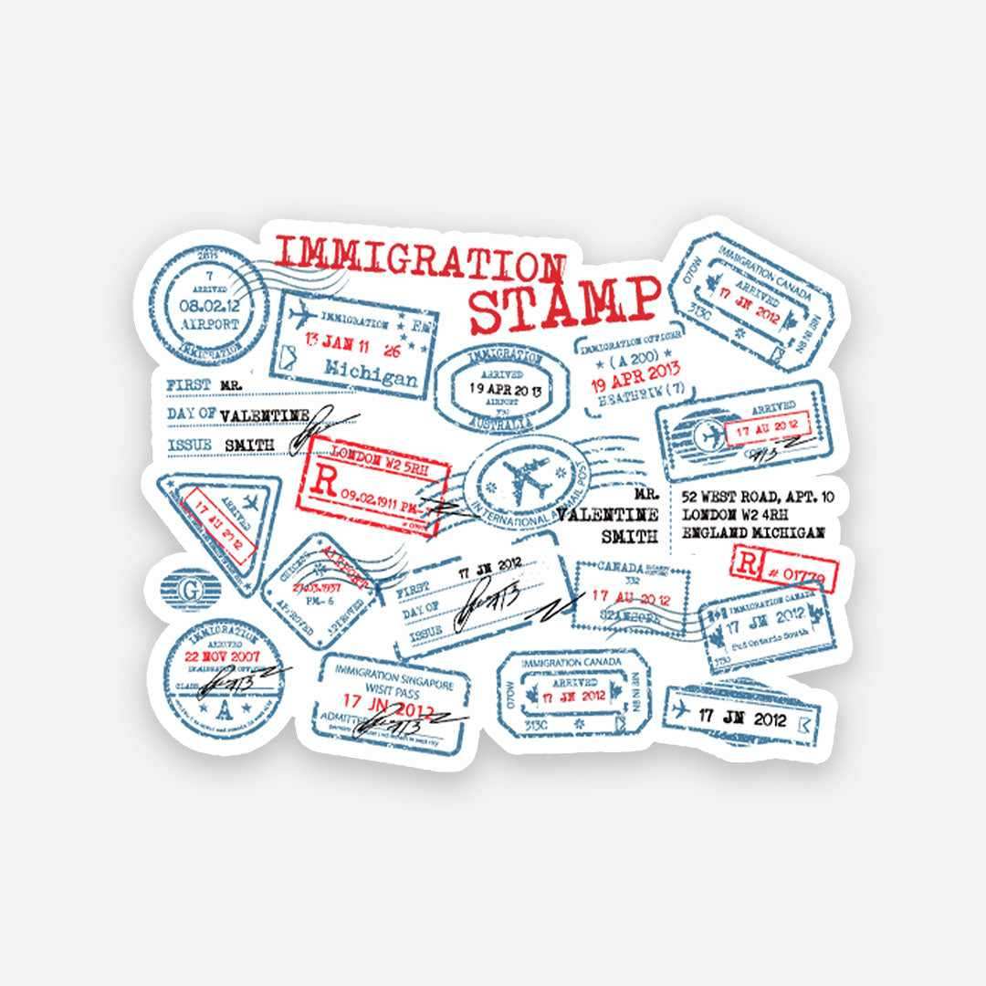 Immigration Stamp sticker - STICK IT UP