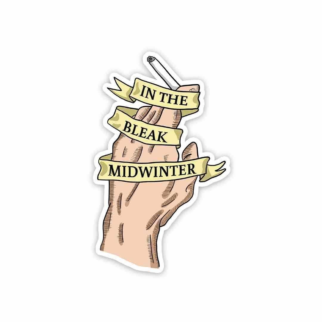 In the bleak midwinter Sticker waterproof vinyl decal for laptop, bike, car & bottle