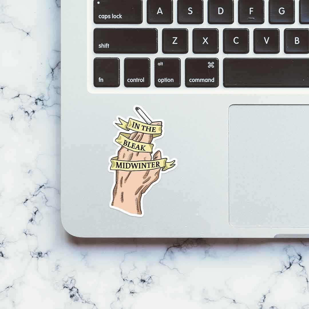In the bleak midwinter Sticker waterproof vinyl decal for laptop, bike, car & bottle