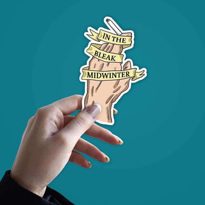In the bleak midwinter Sticker waterproof vinyl decal for laptop, bike, car & bottle