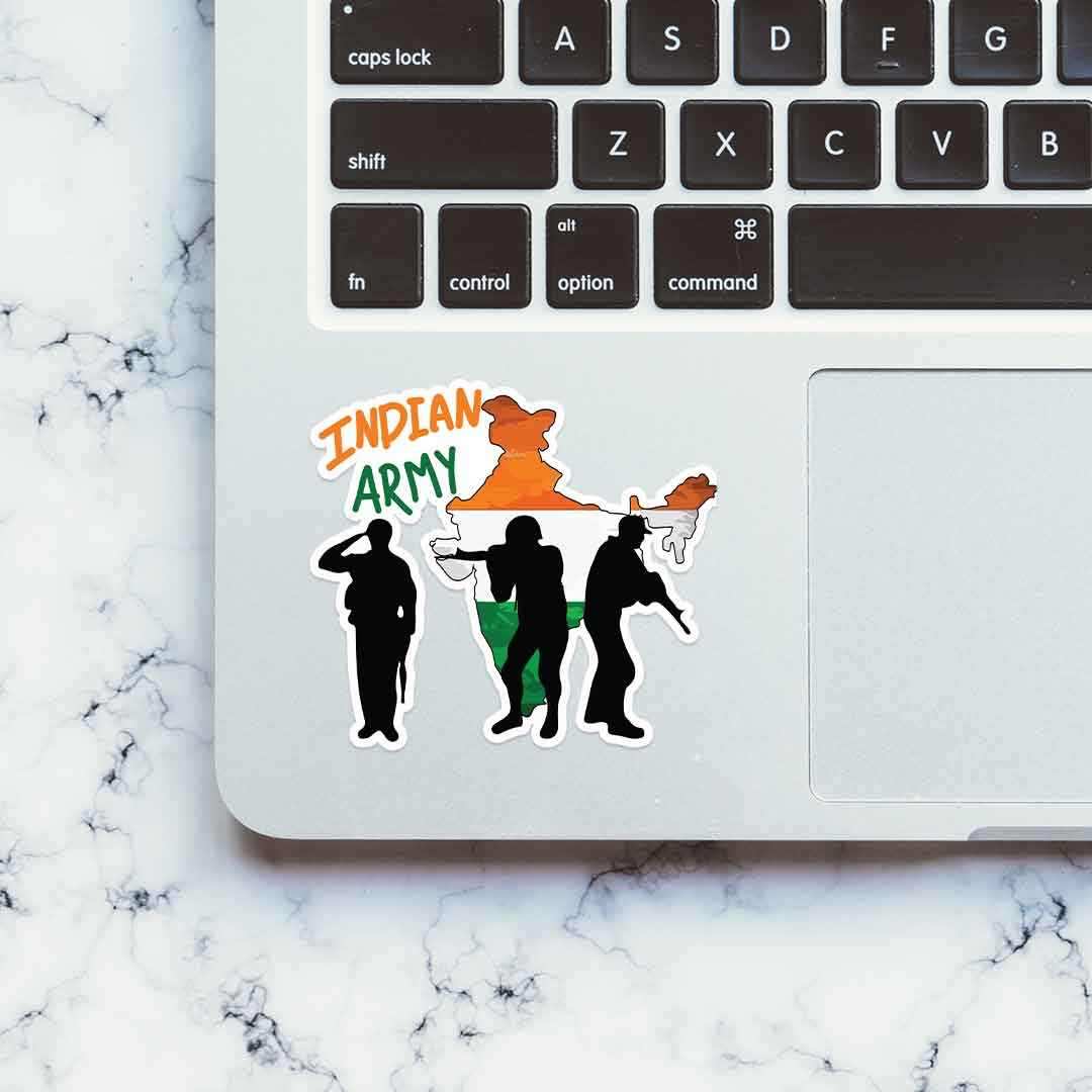 Indian Army sticker waterproof vinyl decal for laptop, bike, car & bottle
