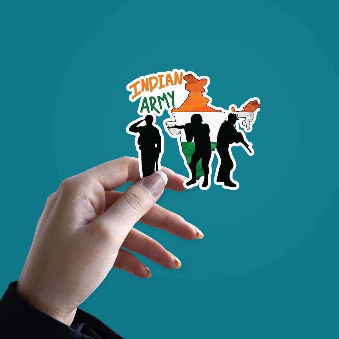 Indian Army sticker waterproof vinyl decal for laptop, bike, car & bottle