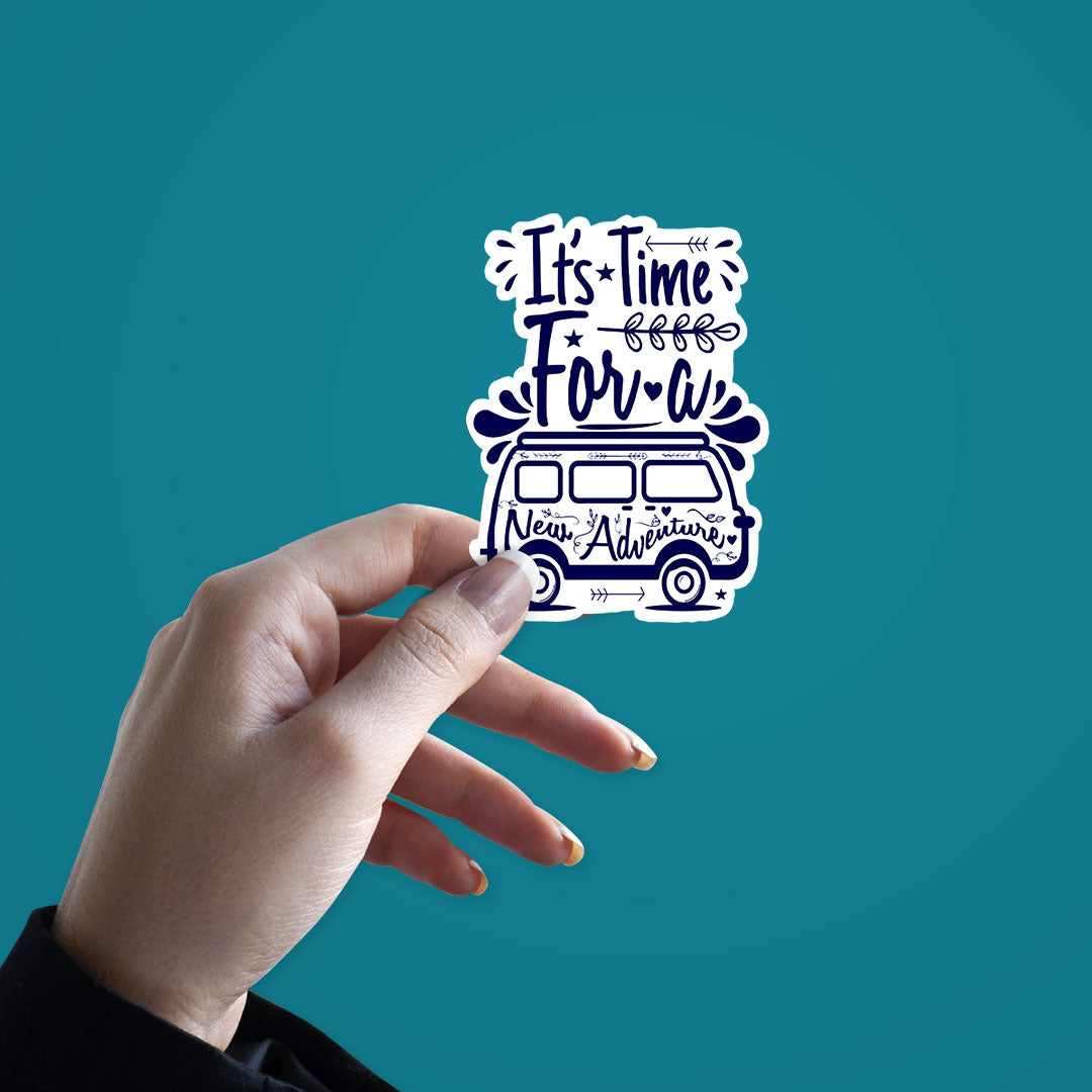 It's Time For A Travel Sticker waterproof vinyl decal for laptop, bike, car & bottle