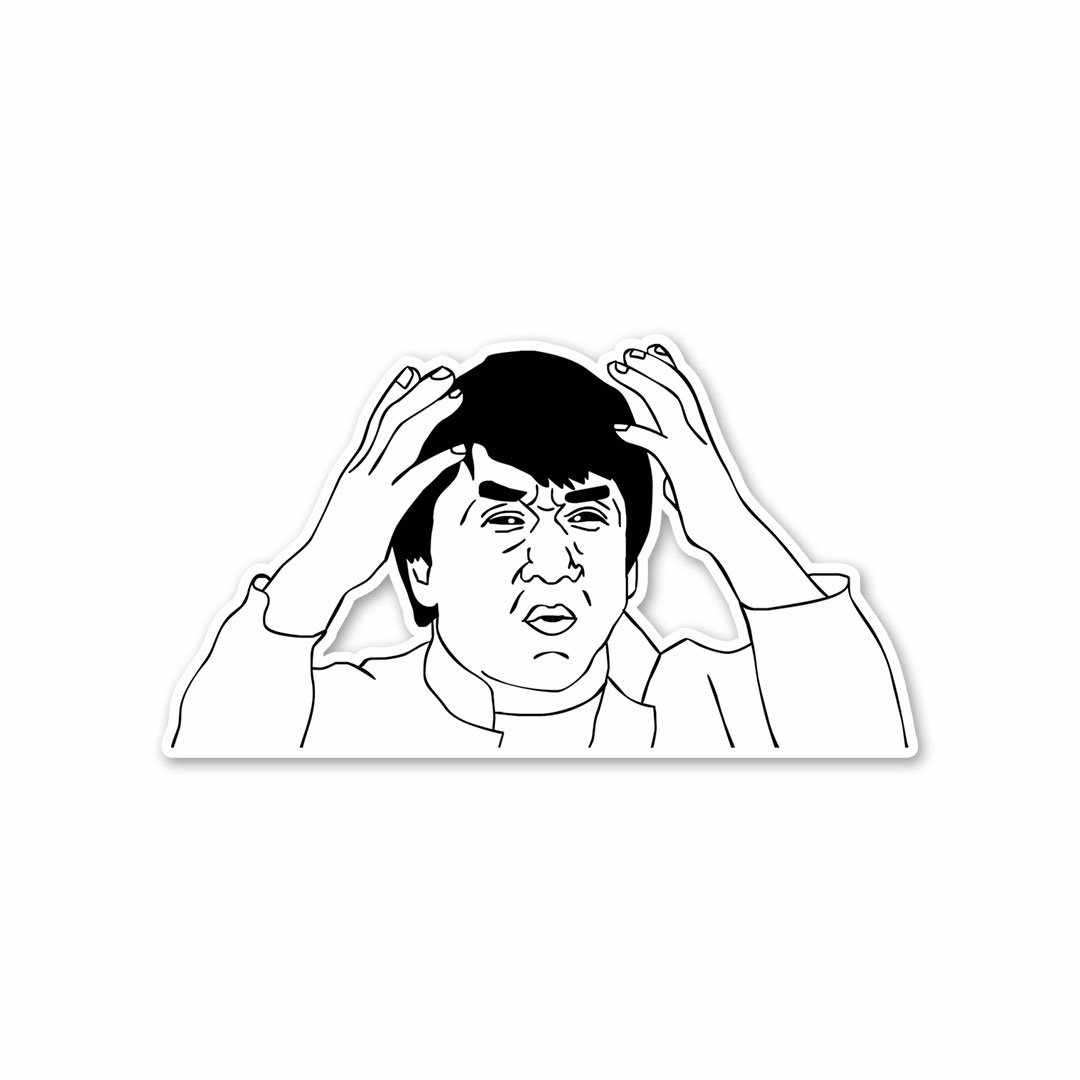 Jackie Chan Says What? Sticker waterproof vinyl decal for laptop, bike, car & bottle