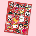 Japanese Culture Mini Stickers Sheet waterproof vinyl decal for laptop, bike, car & bottle