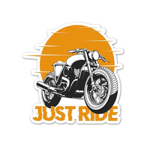 Just Ride Sticker waterproof vinyl decal for laptop, bike, car & bottle