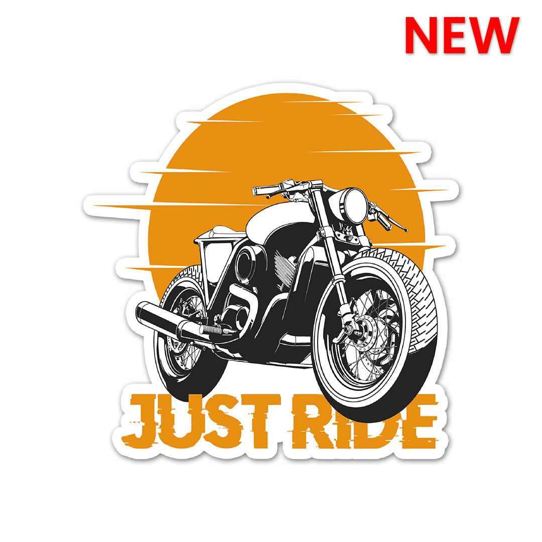 Just Ride Sticker waterproof vinyl decal for laptop, bike, car & bottle