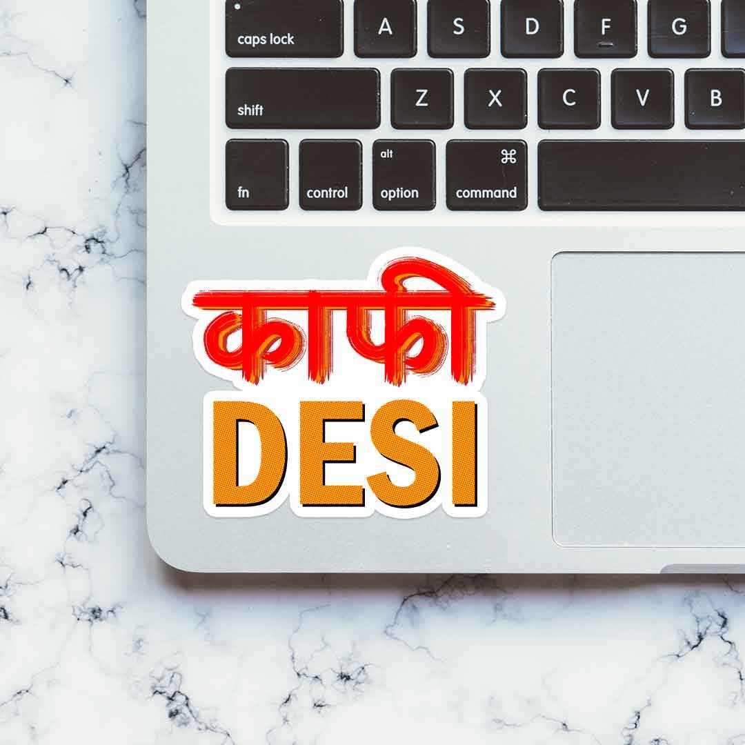 Kafi Desi Sticker waterproof vinyl decal for laptop, bike, car & bottle
