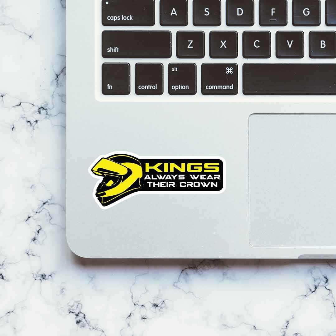 Kings Always Wear Their Crown Sticker waterproof vinyl decal for laptop, bike, car & bottle