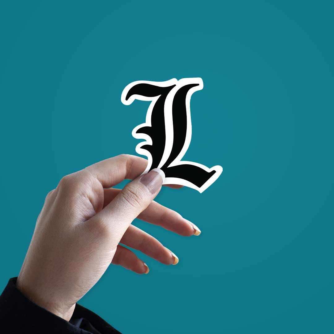 L logo Sticker waterproof vinyl decal for laptop, bike, car & bottle