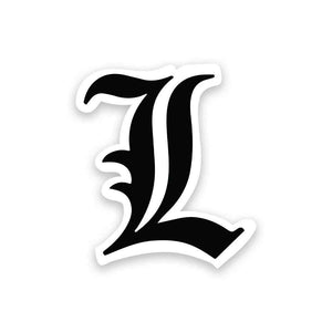 L logo Sticker waterproof vinyl decal for laptop, bike, car & bottle