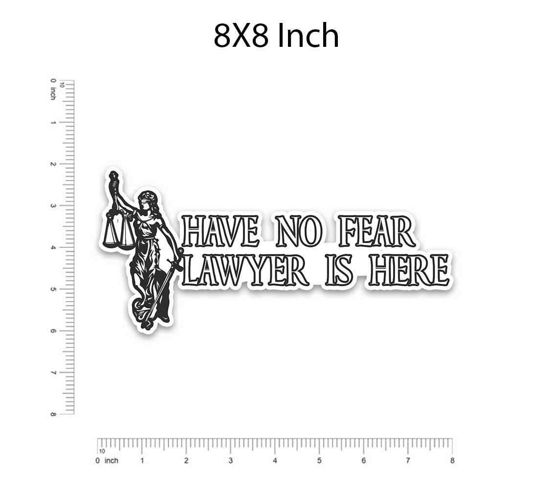 Lawyer Is Here Bumper Sticker waterproof vinyl decal for laptop, bike, car & bottle