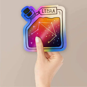 Libra Holographic Stickers waterproof vinyl decal for laptop, bike, car & bottle