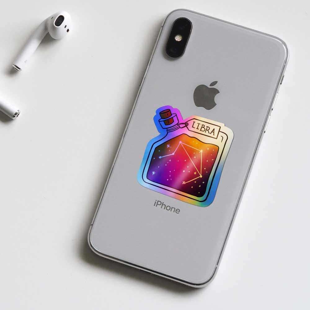 Libra Holographic Stickers waterproof vinyl decal for laptop, bike, car & bottle