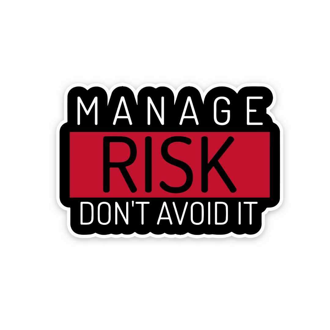 Manage Risk Don't Avoid It Sticker waterproof vinyl decal for laptop, bike, car & bottle