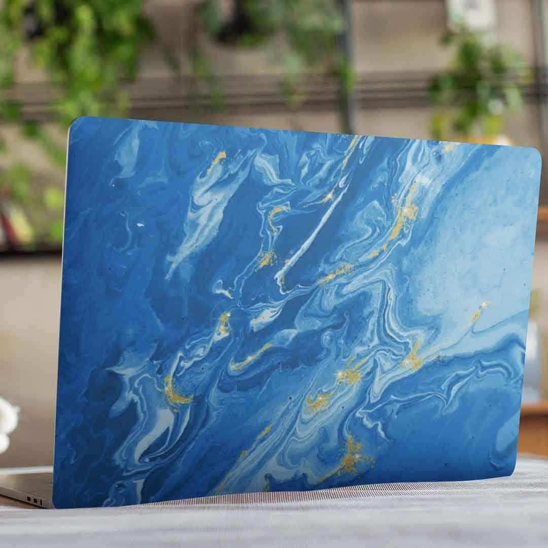 Marble Blue Laptop Skin waterproof vinyl decal for laptop, bike, car & bottle