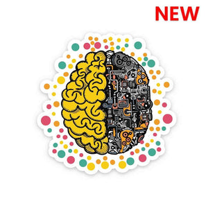 Mechanical Brain Sticker waterproof vinyl decal for laptop, bike, car & bottle