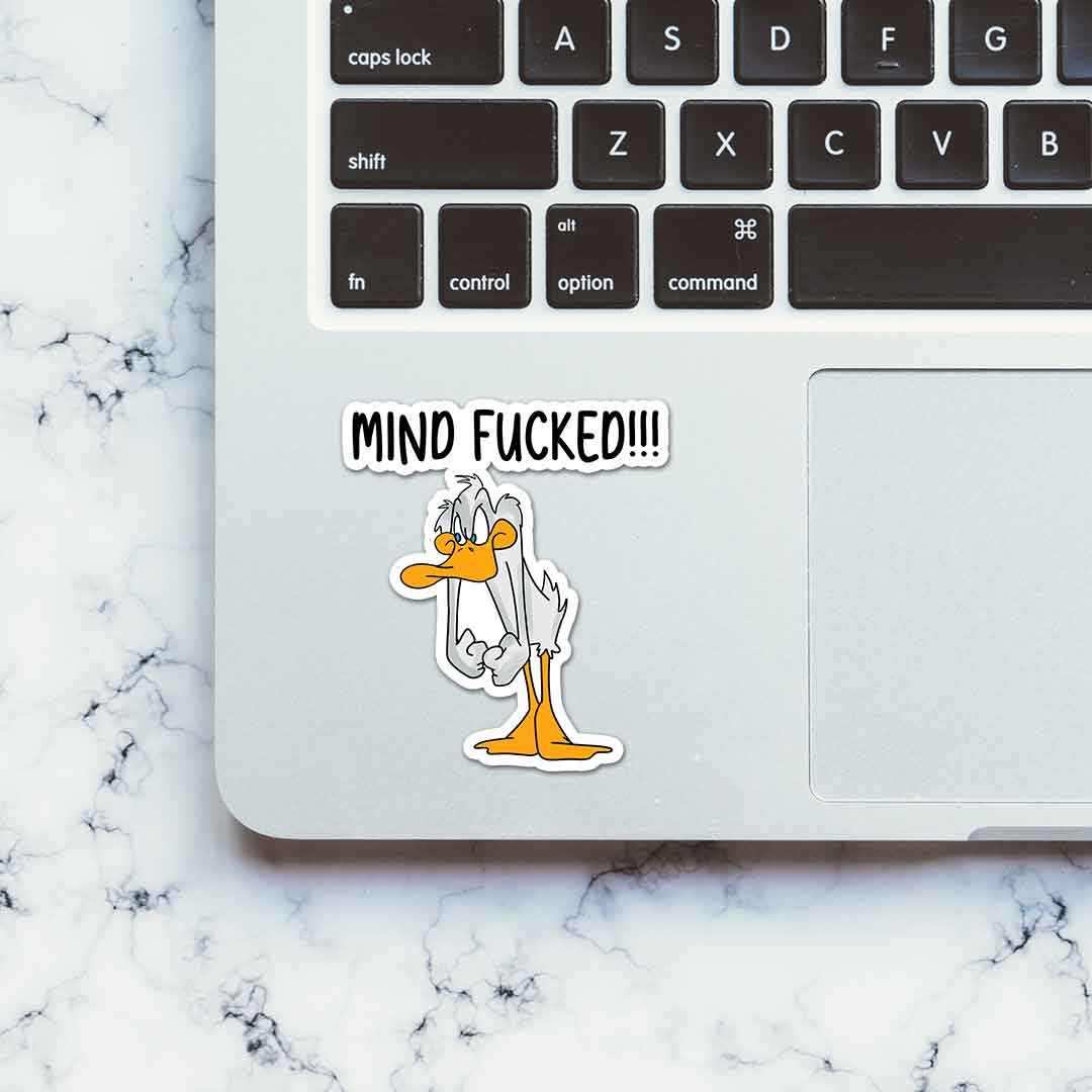 Mind fucked!! Sticker waterproof vinyl decal for laptop, bike, car & bottle