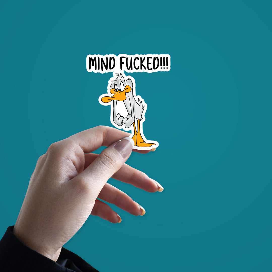 Mind fucked!! Sticker waterproof vinyl decal for laptop, bike, car & bottle