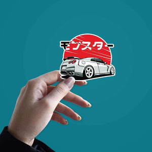 Monster Car sticker waterproof vinyl decal for laptop, bike, car & bottle