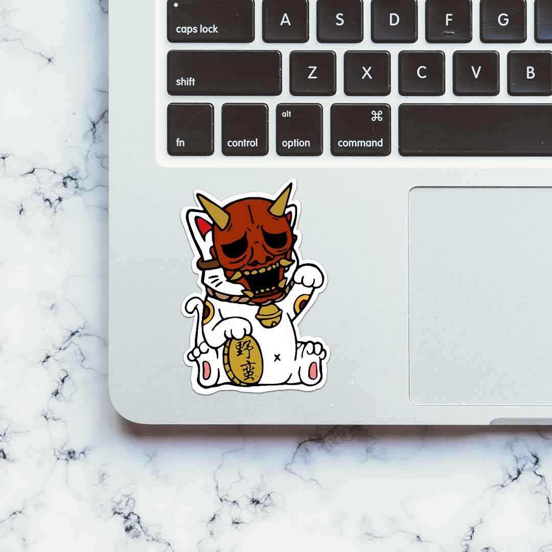 Monster Cat Sticker waterproof vinyl decal for laptop, bike, car & bottle