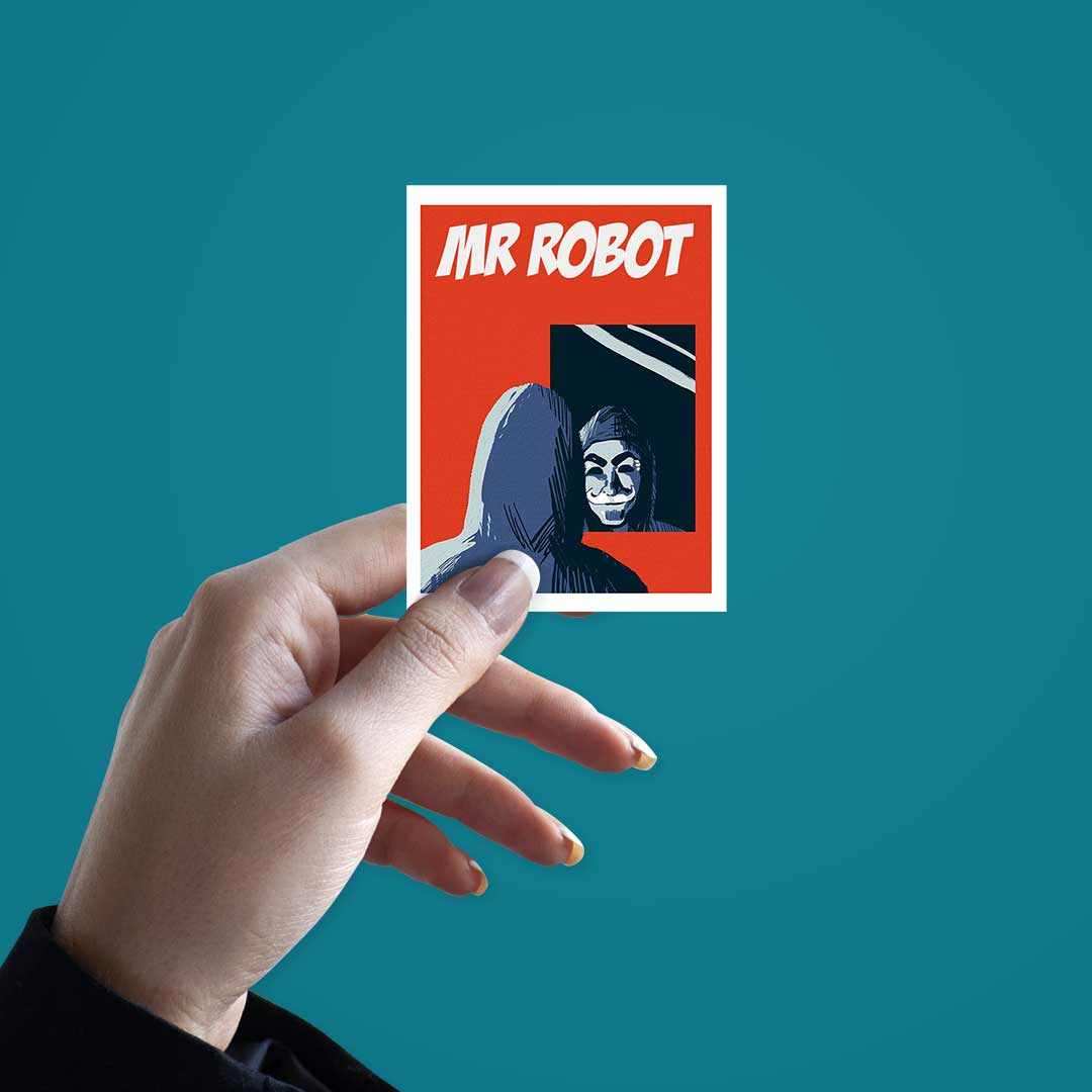 Mr.Robot Sticker waterproof vinyl decal for laptop, bike, car & bottle