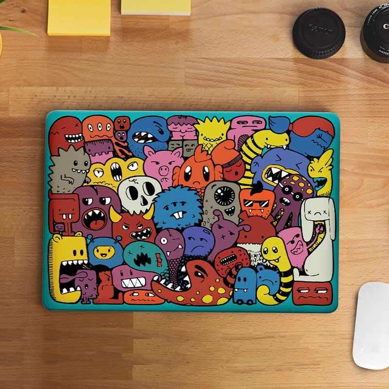 Multiple Cute Monsters Laptop Skin - STICK IT UP
