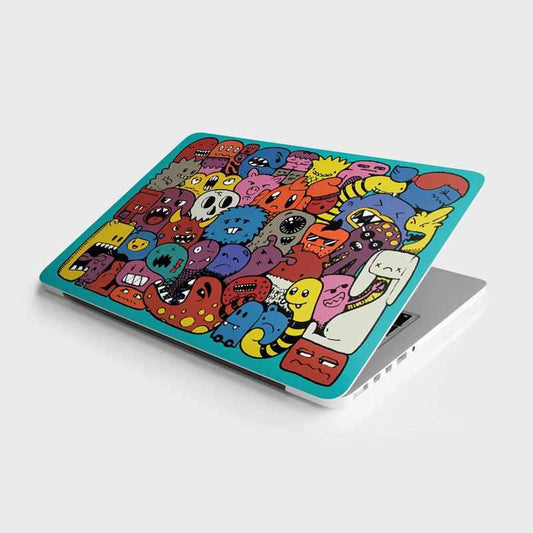 Multiple Cute Monsters Laptop Skin - STICK IT UP