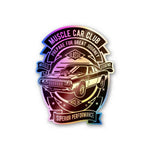 Muscle Car Club Holographic Stickers waterproof vinyl decal for laptop, bike, car & bottle
