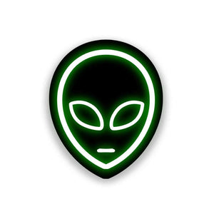 Neon Alien Sticker waterproof vinyl decal for laptop, bike, car & bottle