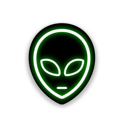 Neon Alien Sticker waterproof vinyl decal for laptop, bike, car & bottle