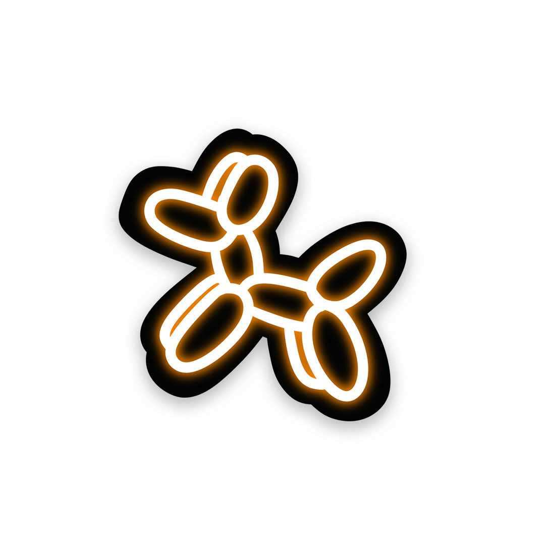 Neon Balloon dog Sticker waterproof vinyl decal for laptop, bike, car & bottle